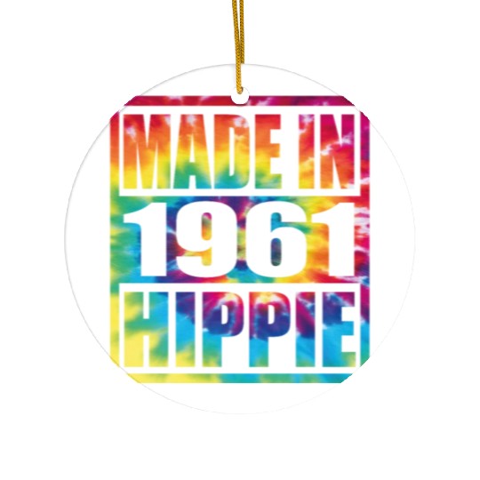 Hippie Birthday 1961 Ceramic Ornaments
