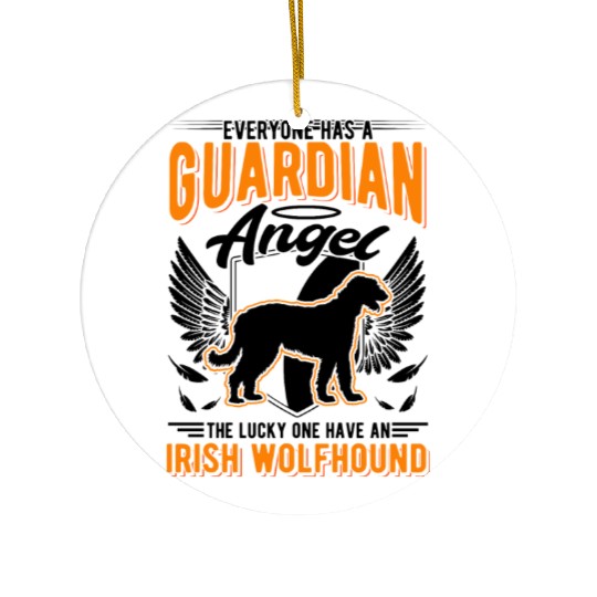 Irish Wolfhound Guardian Angel Ceramic Ornaments