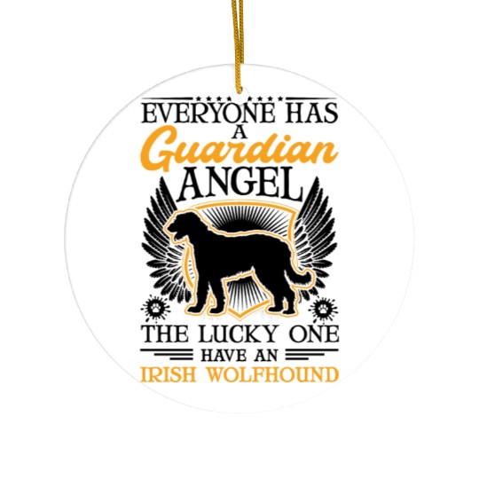 Irish Wolfhound Guardian Angel Ceramic Ornaments