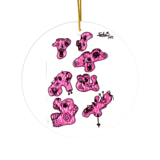 pink zombies Ceramic Ornaments