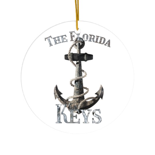 Florida Keys Vacation Nautical Anchor Sailing Ceramic Ornaments