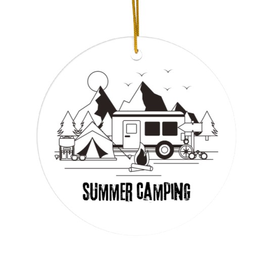 summer camping Ceramic Ornaments