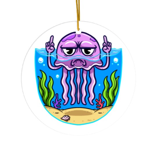 Jelly Fish Middle Finger Jellyfish Ceramic Ornaments