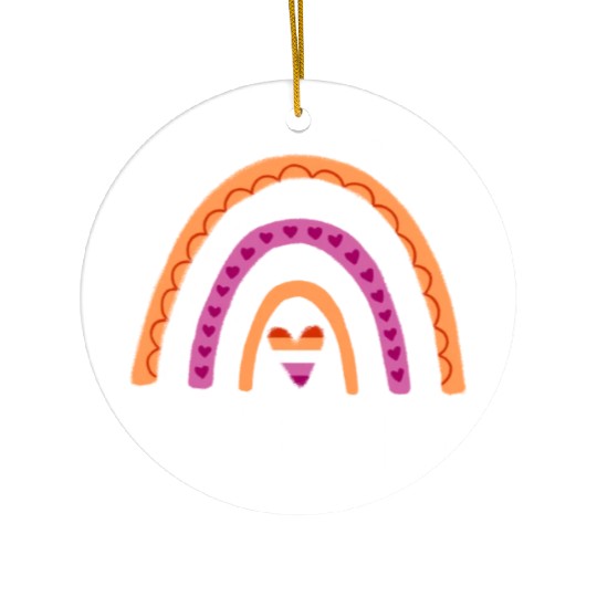 Supporter Lesbian Pride Rainbow Ceramic Ornaments