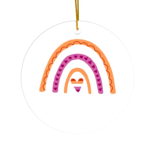 Queer Lesbian Pride Rainbow Ceramic Ornaments