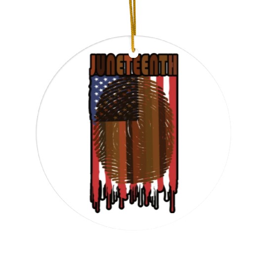 Juneteenth US Flag African American Graphic Ceramic Ornaments