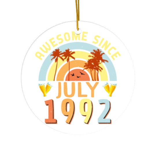 July 1992 30th Birthday Ceramic Ornaments