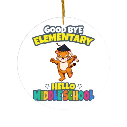 Good Bye Elementary Hello Middle School Graduation Ceramic Ornaments