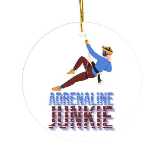 Adrenaline Junkie Rock Climbing Ceramic Ornaments