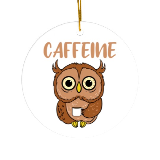 Powered By Caffeine For Owl Lover Ceramic Ornaments