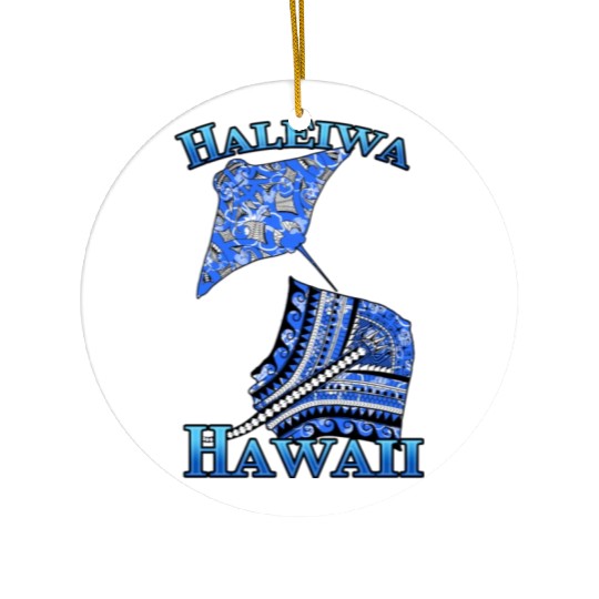 Haleiwa Vacation Tribal Stingrays Ceramic Ornaments