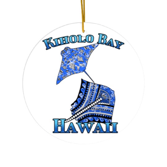 Kiholo Bay Vacation Tribal Stingrays Ceramic Ornaments