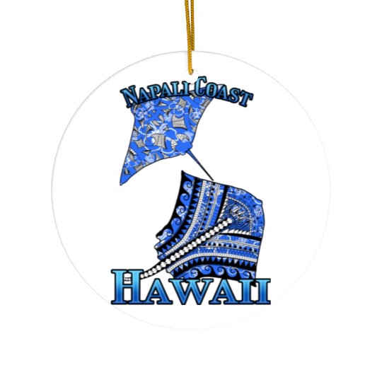 Napali Coast Vacation Tribal Stingrays Ceramic Ornaments