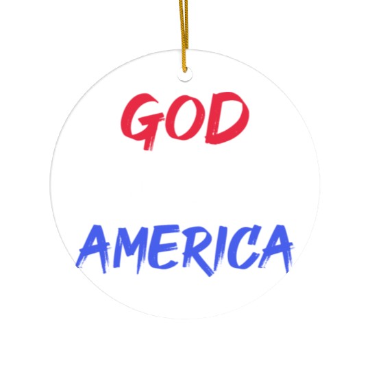Patriotic USA God Bless America Ceramic Ornaments
