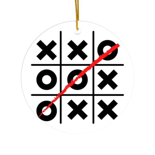 White Black Minimalist Three In A Row Ceramic Ornaments