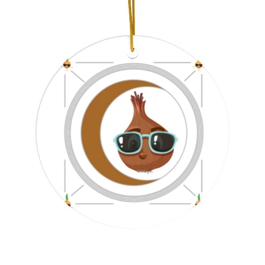 Onion Vegetable Ceramic Ornaments, Onion Wearing Sunglasses