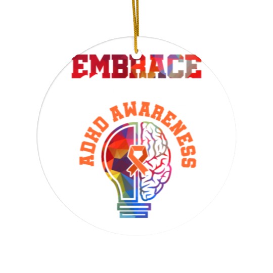 ADHD Awareness Embrace Attention Deficit Warrior Ceramic Ornaments