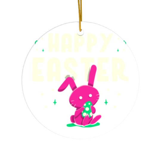Happy Easter Egg Bunny Sayings Ceramic Ornaments