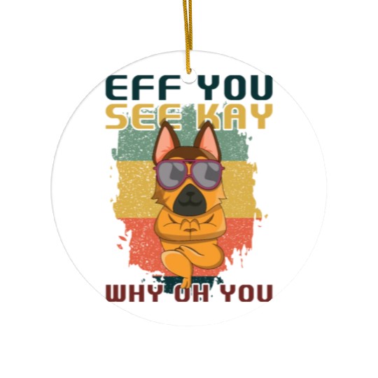 Pet Dog Owner Shepherd Belgian Malinois Relax Yoga Ceramic Ornaments