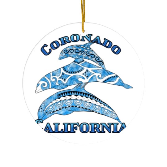 Coronado California Vacation Tribal Dolphins Ceramic Ornaments