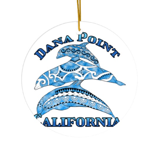 Dana Point California Vacation Tribal Dolphins Ceramic Ornaments