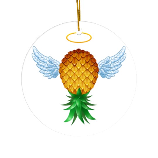 Cute Swinger Upside Down Pineapple Angel Wings Ceramic Ornaments