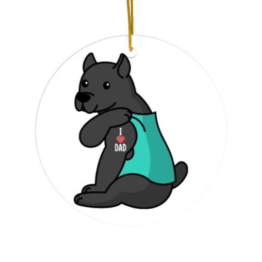 I Love Dad Cane Corso Ceramic Ornaments