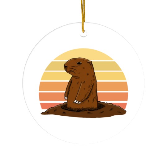 Respect The Groundhog Ceramic Ornaments