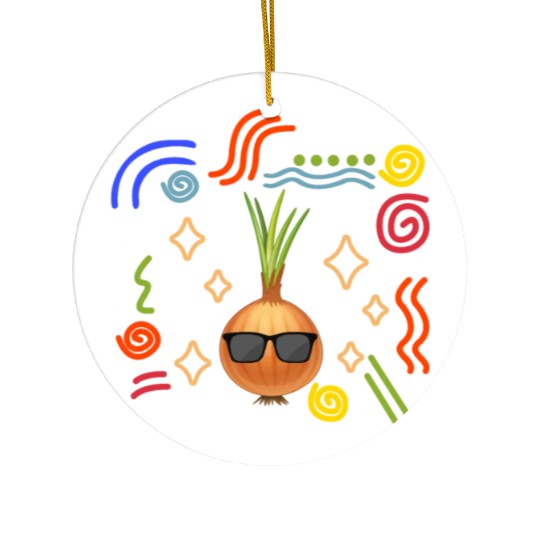 Onion Vegetable Ceramic Ornaments, Onion Wearing Sunglasses