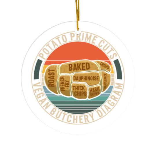 Potato Vegetable Ceramic Ornaments, Potato Prime Cuts Vegan