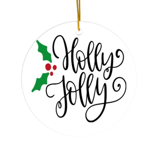 Holly Jolly Mistletoe Holiday Ceramic Ornaments