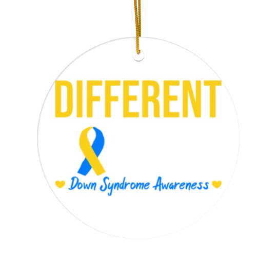 Different Not Less World Down Syndrome Awareness Ceramic Ornaments
