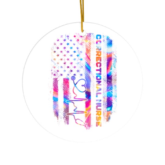 correctional nurse - US flag Ceramic Ornaments