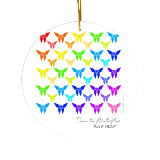 Save the Butterflies Origami Butterfly Ceramic Ornaments