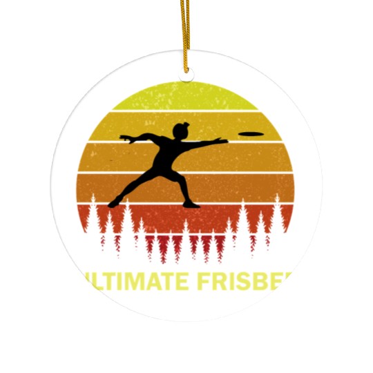 Ultimate Frisbee Disc Golf Flying Players Ceramic Ornaments