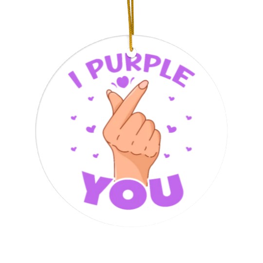 I Purple You Finger Heart Ceramic Ornaments