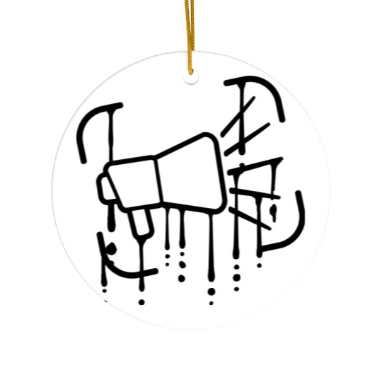 Graffiti drop megaphone icon Ceramic Ornaments