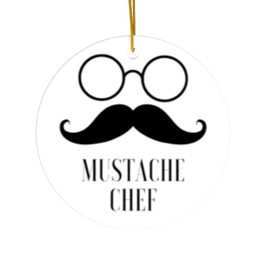 mustache chef Ceramic Ornaments