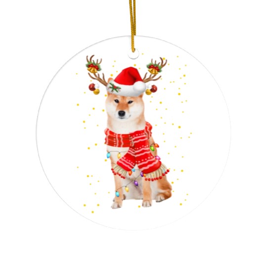 Akita Ceramic Ornaments Akita Reindeer Christmas Light