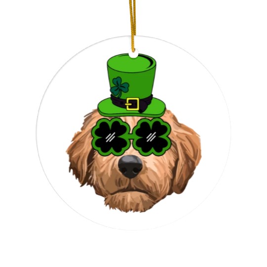 Irish Goldendoodle Doodle Dog St Patrick's Day Ceramic Ornaments
