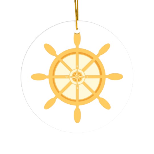 Ship's Wheel, nautical star & cardinal points Ceramic Ornaments