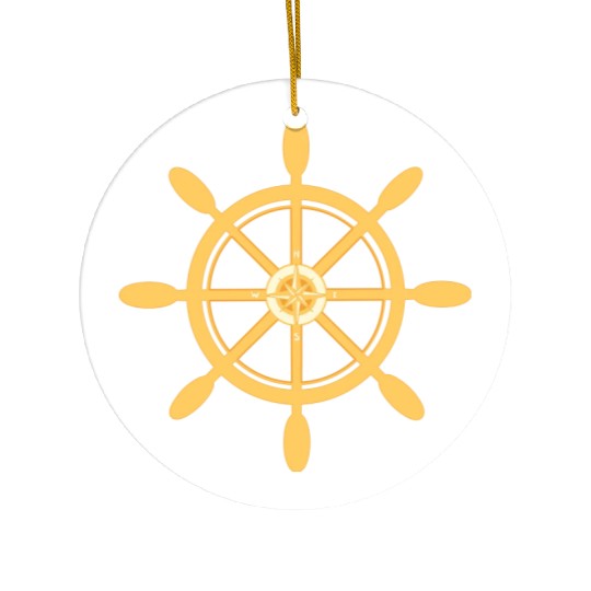 Ship's Wheel, nautical star & cardinal directions Ceramic Ornaments