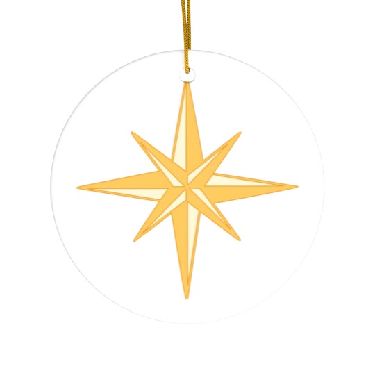Nautical star. Compass rose, cardinal directions Ceramic Ornaments