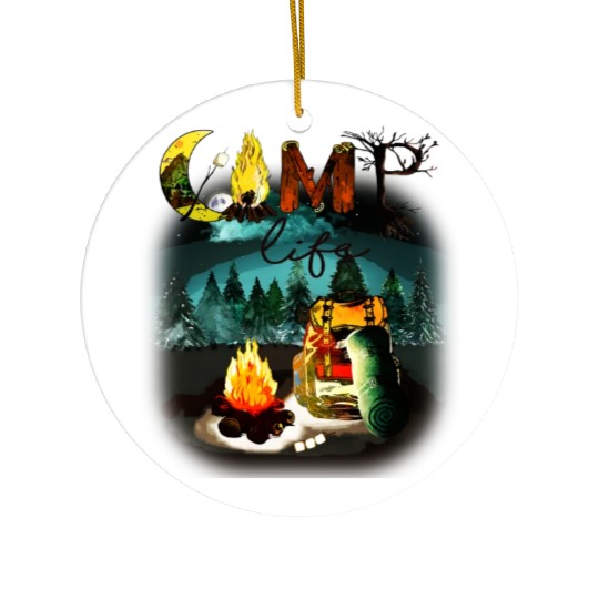 Camp Life - Camping Nature Hiking Fire Backpack Ceramic Ornaments