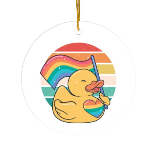 LGBTQ Duck Was Probably Not Just A Phase Pride Ceramic Ornaments