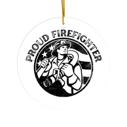Proud American Firefighter Ceramic Ornaments