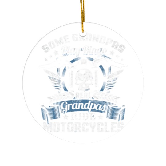 Real Grandpa Motorcycle Biker Ceramic Ornaments
