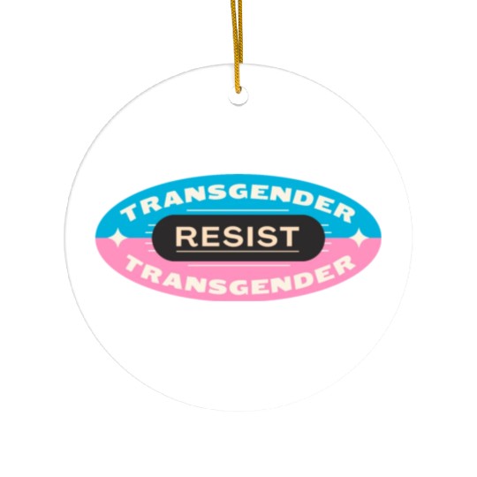 trans pride resist Ceramic Ornaments