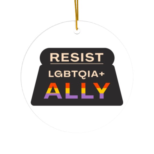 Resist pride Ceramic Ornaments