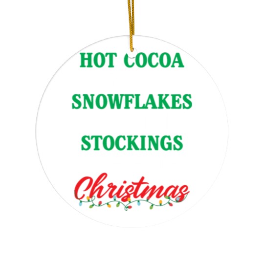 Hot Cocoa Mistletoe Snowflakes Reindeer Stockings Ceramic Ornaments
